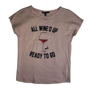 Eva Longoria Pink All Wine'd Up Tee Top Shirt Size XS Short Sleeve Vintage NWOT